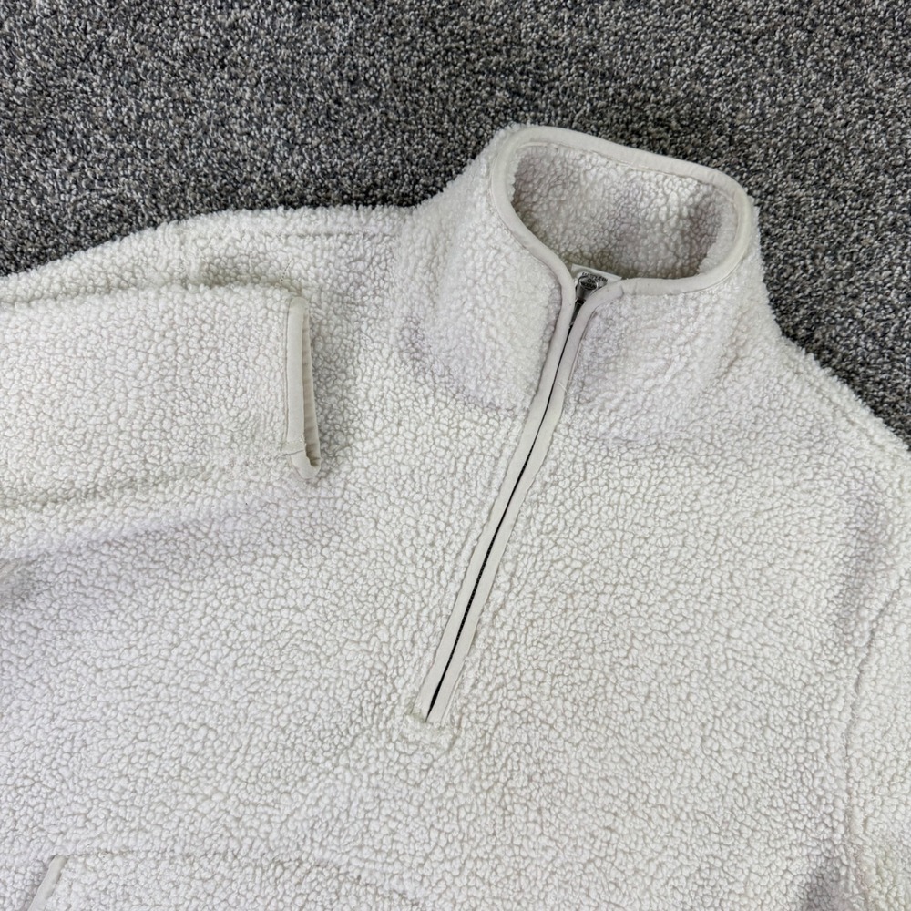 Bailey 44 Cream Sherpa Fleece Quarter Zip Pullover Sweater Womens XS Active Warm